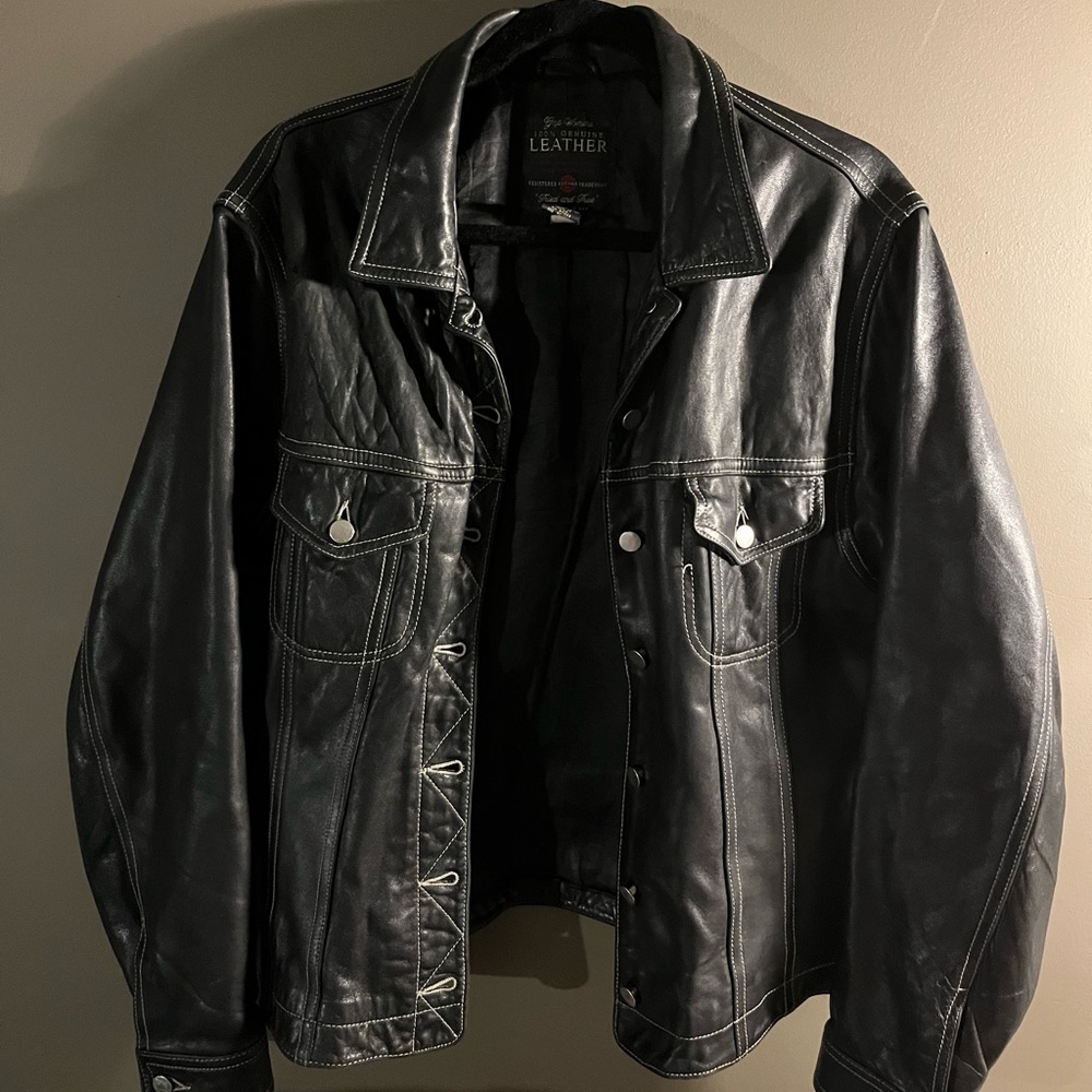 Black leather jacket